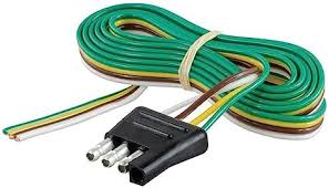 CURT 4-WAY FLAT CONNECTOR PLUG WITH 48" WIRES (TRAILER SIDE)