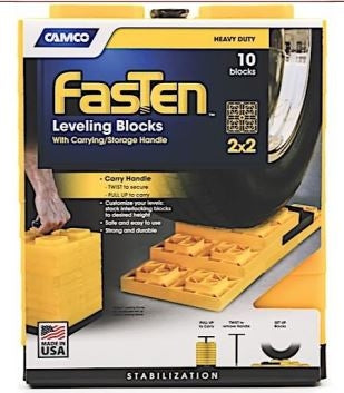 Camco Fasten Leveling Blocks 2x2 w/ T-Handle - CMC44512 - Indiana Trailer Sales