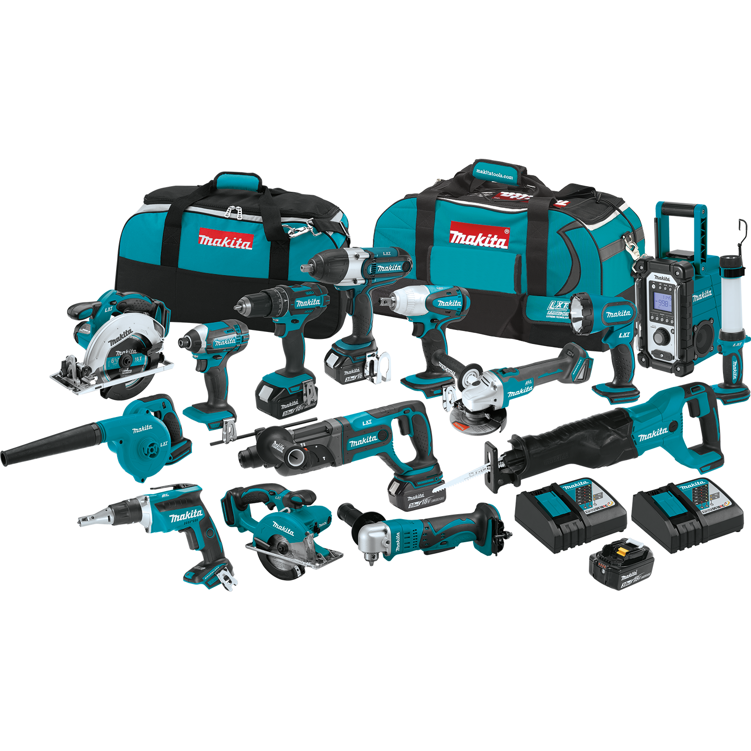 Makita 18V LXT® Lithium‑Ion Cordless 15‑Pc. Combo Kit (3.0Ah) - Indiana Trailer Sales