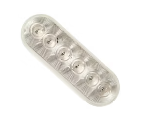 6" Oval Clear Lens Red Diode Light