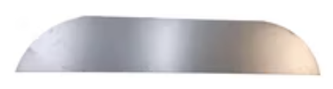 Fender Back, Precut, 12" H x 69.125" L, 16 Gauge Unfinished Steel, 19.25" Radius Cut