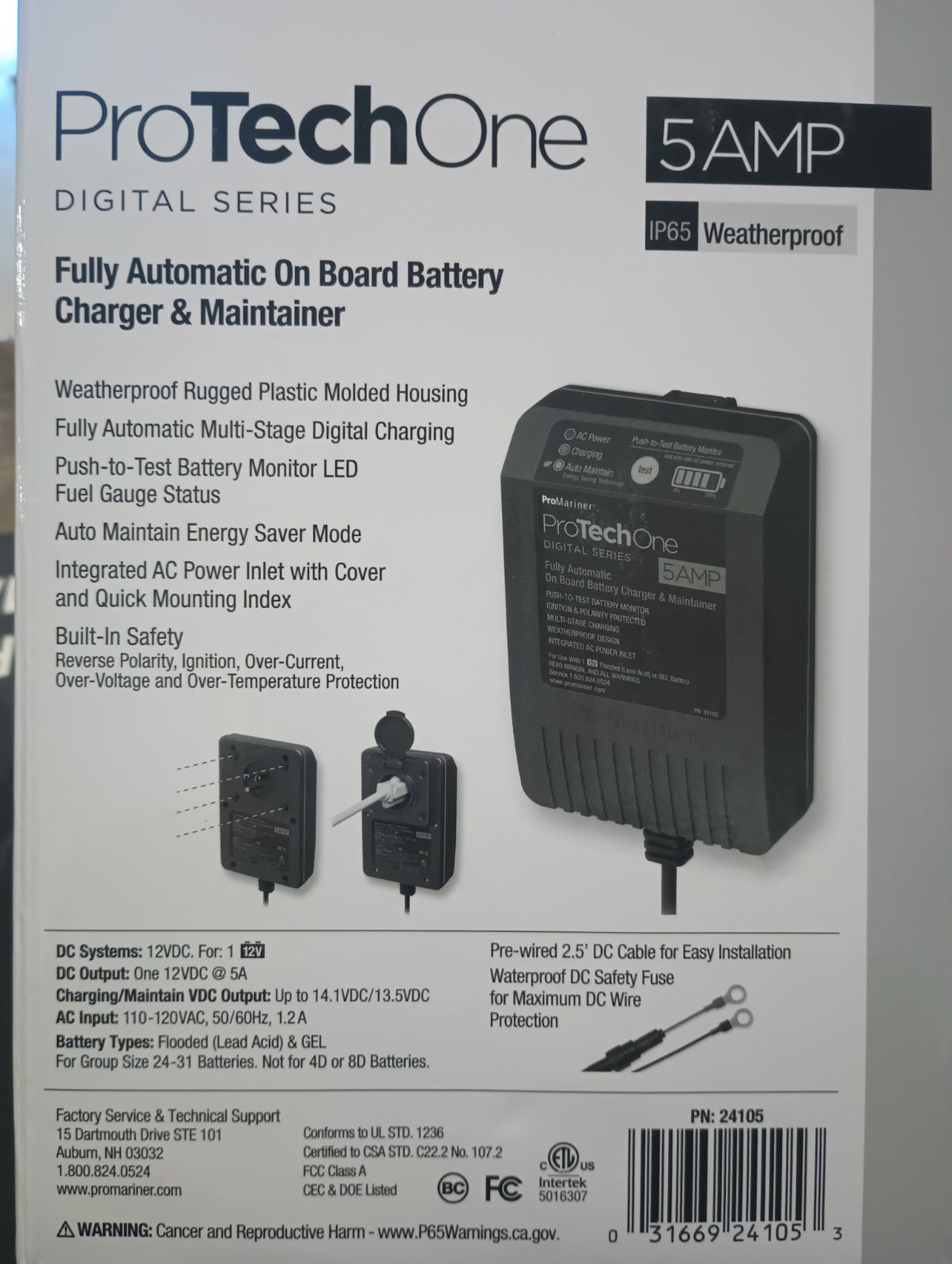 PJ Battery Charger 12 volt - Built In - 170409 - Indiana Trailer Sales