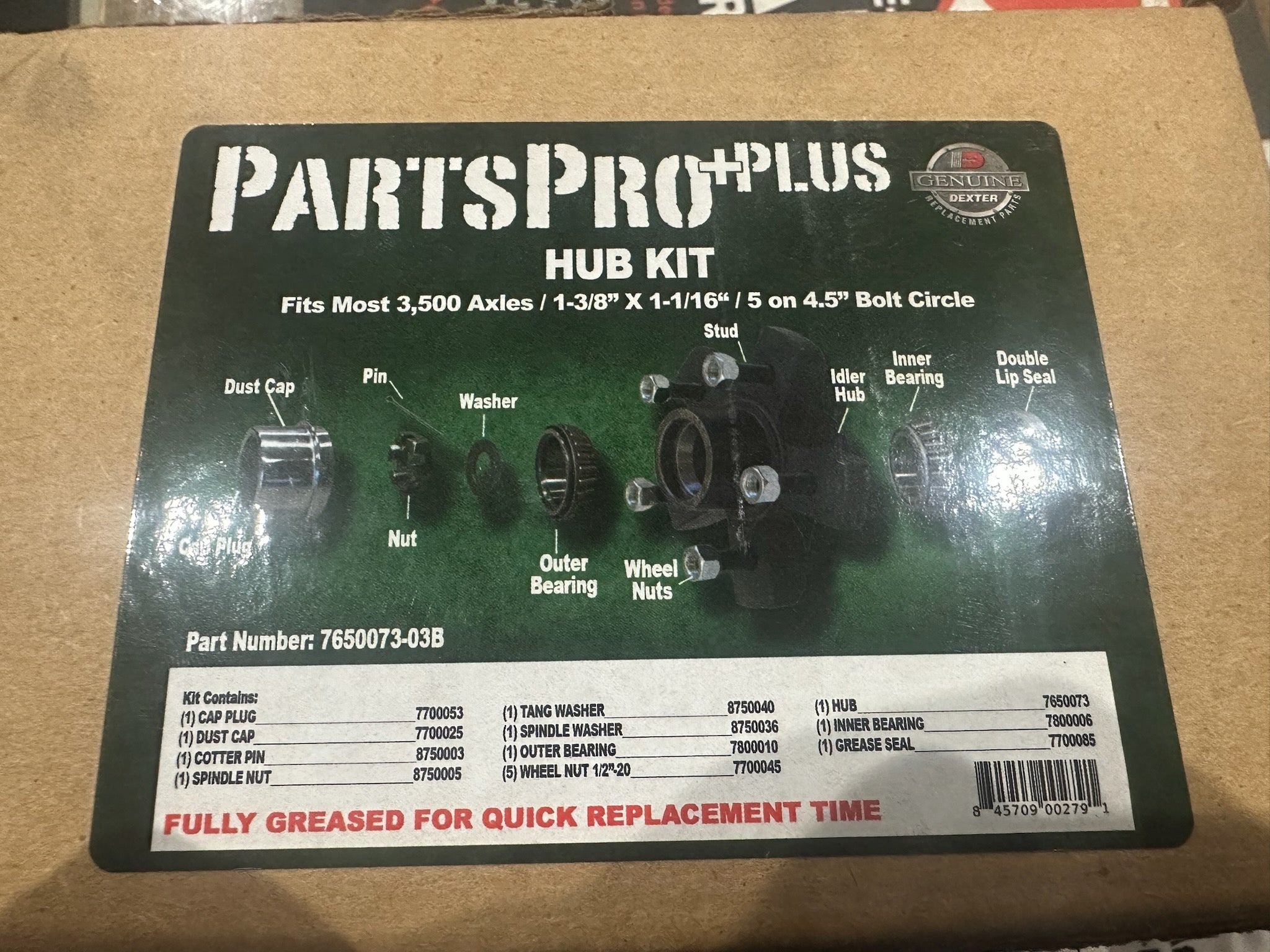 KIT HUB DX 3.5K 545 EZ CMPLT - 008-248-95 - 7650073-03B - Indiana Trailer Sales