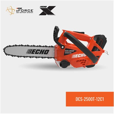 ECHO CHAIN SAW - 56v - 12" - TOP HANDLE 2.5Ah Battery & Charger - DCS-2500T-12C1 - Indiana Trailer Sales