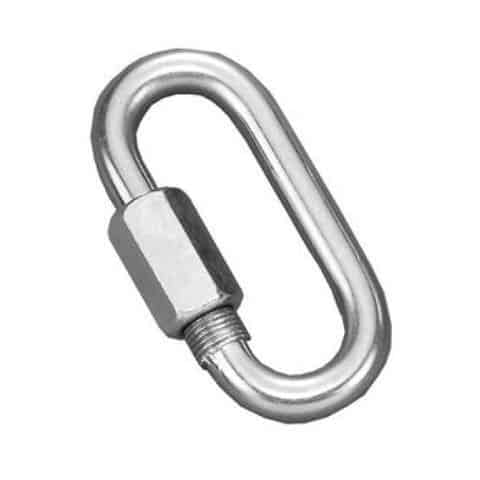 Gen-Y 5/8-inch Rapid Link Safety Chain Extender attached to hitch for secure trailer connection.