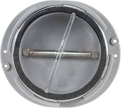Round document holder for body and frame components by Indiana Trailer Sales, designed to securely hold papers on trailer bodies.