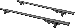 Curt 53-3/8 inch aluminum universal roof rack crossbars for vehicles, designed for secure cargo transport.