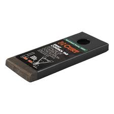 Curt weld-on sway control tab for trailer sway management, shown in black metal with mounting holes for installation.