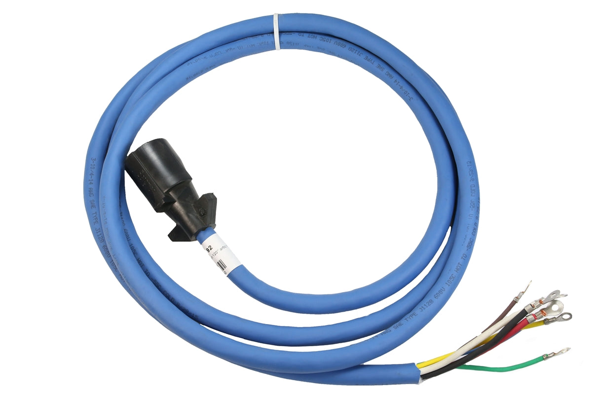 Artic Front 120-inch 7-way trailer hitch harness by Indiana Trailer Sales, showing the electrical connection and wiring.