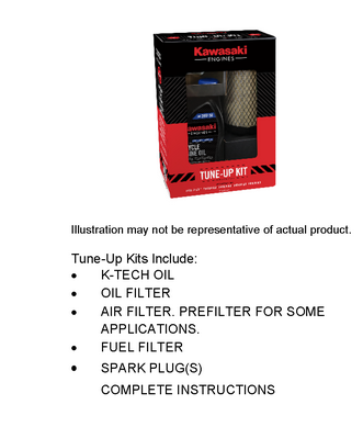 Kawasaki FX921V-1000 tune-up kit with 10W40 oil, including filters and parts, for engine maintenance and performance.