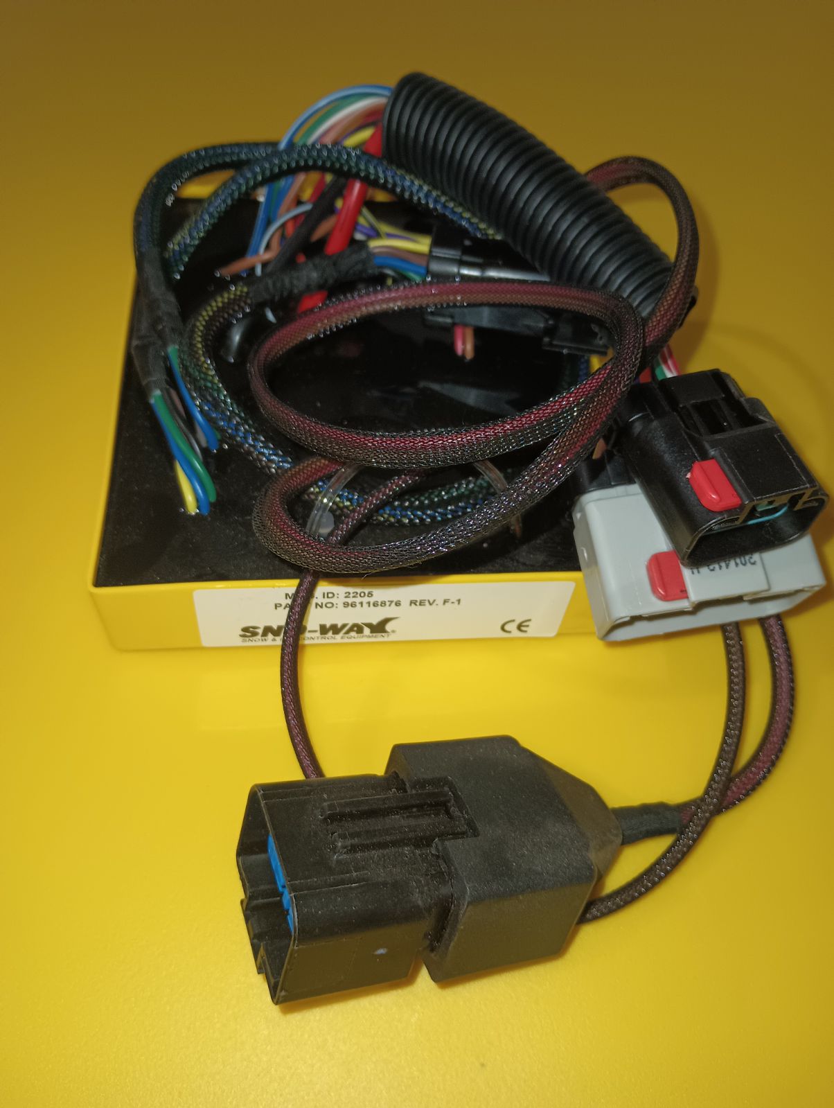 Wireless Sno-Way receiver for plow with ProControl 2 Plus system, shown with control unit and mounting hardware.