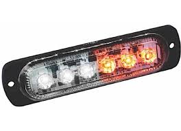 AMBER WHITE LED ULTRA SLIM STROBE 6-WATT CREE 480 LUMENS 4 1/2 INLONG - Indiana Trailer Sales