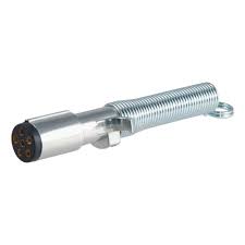 CURT 6-Way Round Connector Plug with Spring (Trailer Side) - Indiana Trailer Sales