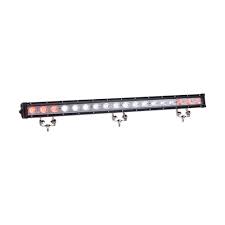 30-inch LED light bar with flood, spot, and turn signal options, installed on a vehicle for enhanced visibility and safety.