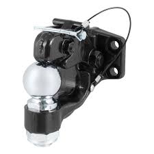 Curt Ball & Pintle Hitch with 2-5/16 inch ball and 16,000 lbs capacity, shown with metal hitch components and mounting details