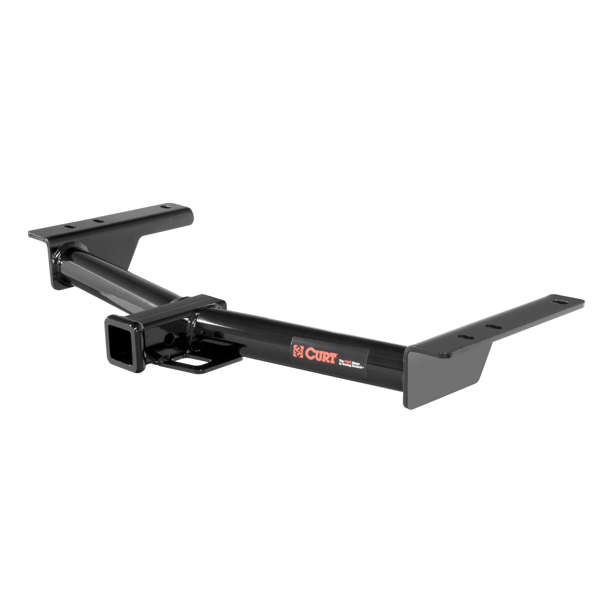 Curt Class 3 trailer hitch with 2-inch receiver for Ford Transit 150, 250, 350 trucks, installed on a vehicle.