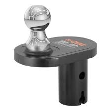 Curt Double Lock 2-5/16" offset gooseneck ball with 4-inch rearward offset, designed for trailer hitches.