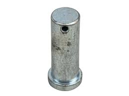 Clevis pin with keeper clip on ramp, gate, or door hinge for secure connection, suitable for trailer equipment.