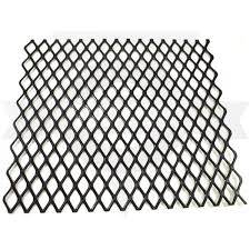 Black powder-coated Buyer Products snow control hopper screen for trailers, designed for effective snow management.