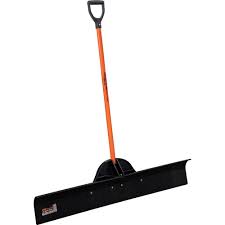Buyer Products 48-inch snow pusher shovel for snow control, designed for efficient snow removal and snow shifting.