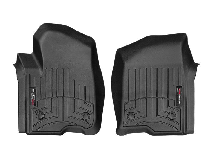 Weathertech front row floor liners for 2019-2023 Chevy trucks, 2-piece set, durable truck accessory with custom fit.