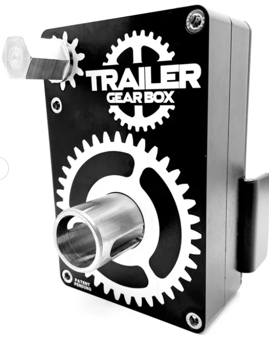 Red Patriot Trailer Gearbox multi-mount gearbox jack lift with durable construction and versatile mounting options.