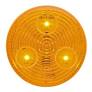 Amber 2-inch round LED marker clearance light with 3 diodes from Tex Trail, designed for vehicle safety and visibility.