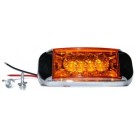 Mid Turn Rectangular LED Amber Chrome - 170192