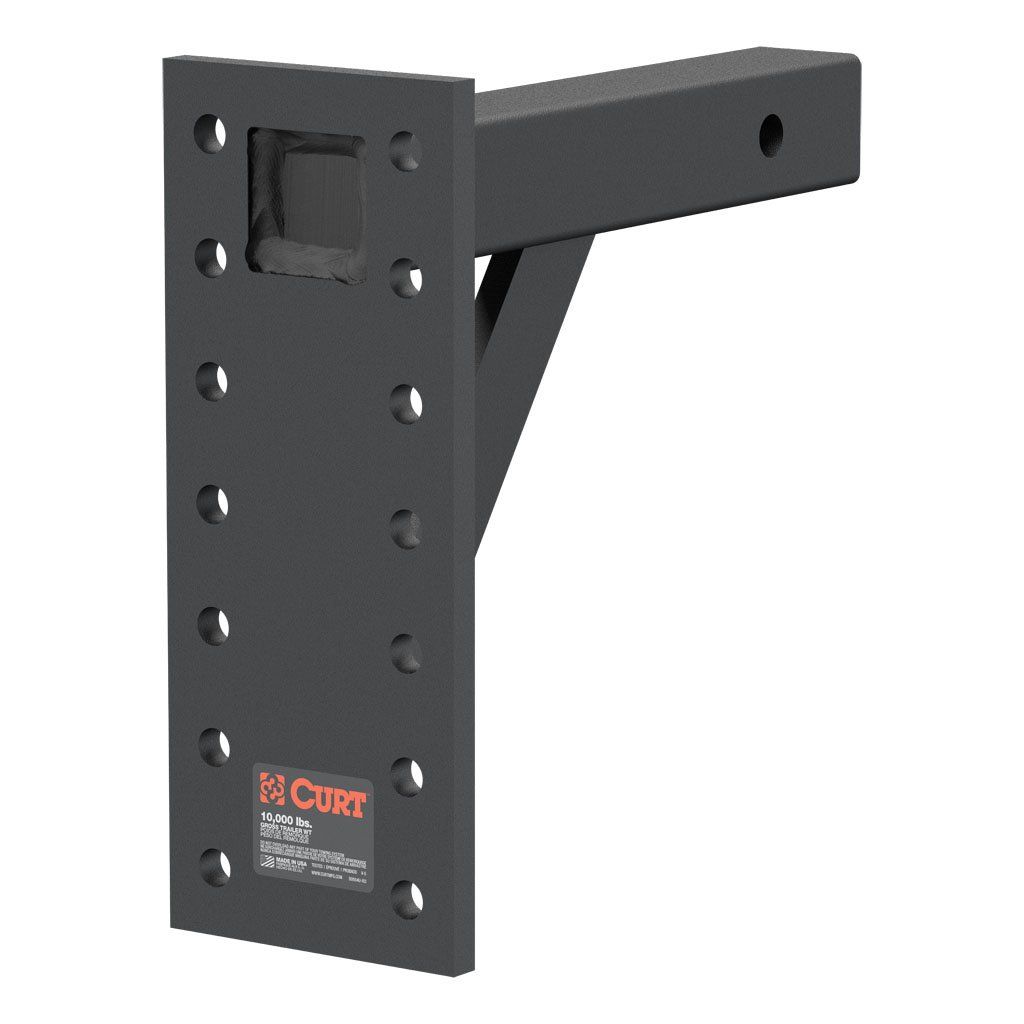 CURT - 48341 - ADJUSTABLE PINTLE MOUNT (2" SHANK, 10,000 LBS., 13" HIGH, 10" LONG) - Indiana Trailer Sales