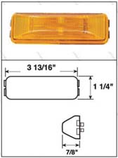 LIGHT C/M DBL BULB AMB SELD 3.81 x 1.25 x .88 W/O BRACKET - 8100175 - Indiana Trailer Sales