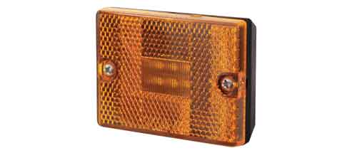 LED C/M SQ AMB STUD MT REFLEX- LED CLEARANCE SIDE MARKER LIGHT W/REFLECTOR 6-DIODE-AMBER - 8100359 - Indiana Trailer Sales