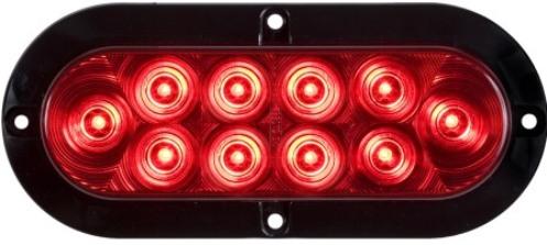 LED STT 6 OVAL 10D RED FLUSH MT - 8100372