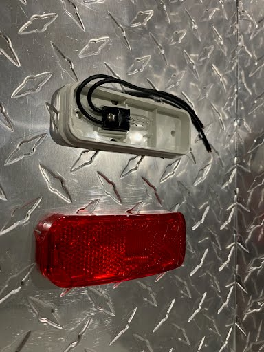 Clearance Marker Light Single Bulb Red Reflector 4 Rectangle With Double Wire - 8100436 - Indiana Trailer Sales