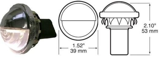 LED LIC PLATE 1.5 RND CRM - 8100632 - Indiana Trailer Sales