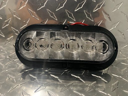 Led Stt 6" Oval 6D Red Flange Mount Clear Len - 8102091 - Indiana Trailer Sales