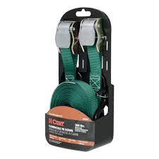 Curt - 83015 - 15FT DARK GREEN CARGO STRAPS WITH S-HOOKS (300 LBS 2-PACK) - Indiana Trailer Sales