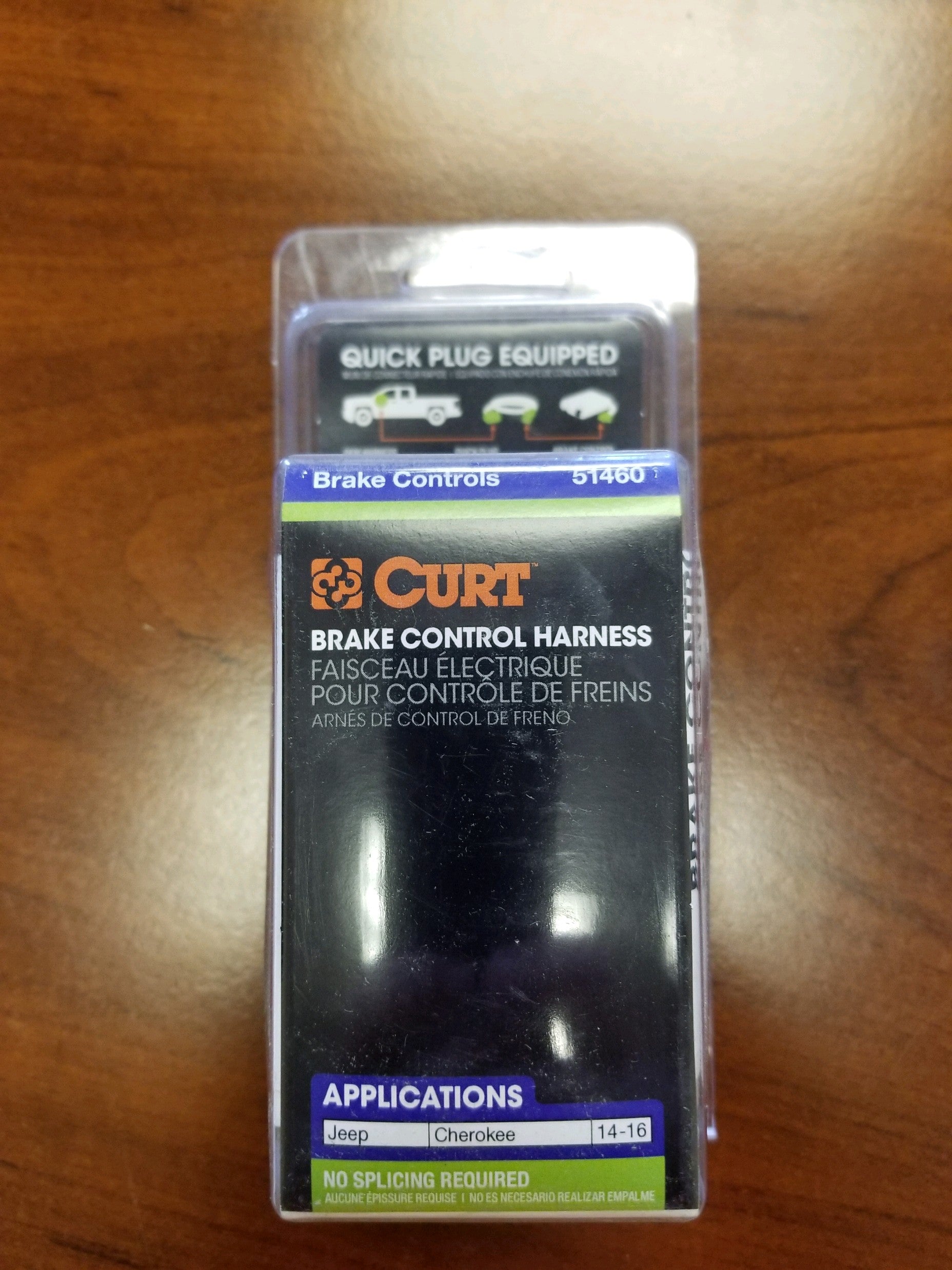 Curt Manufacturing brake control harness for Jeep Cherokee, electrical and lights component, shown with connector and wiring.