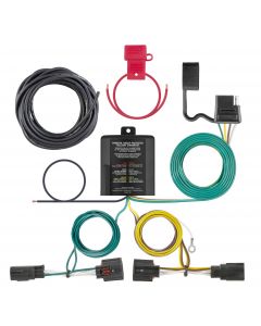 Curt Manufacturing custom wiring harness for electrical and lights, with 4-way flat output, designed for vehicle trailer connections.