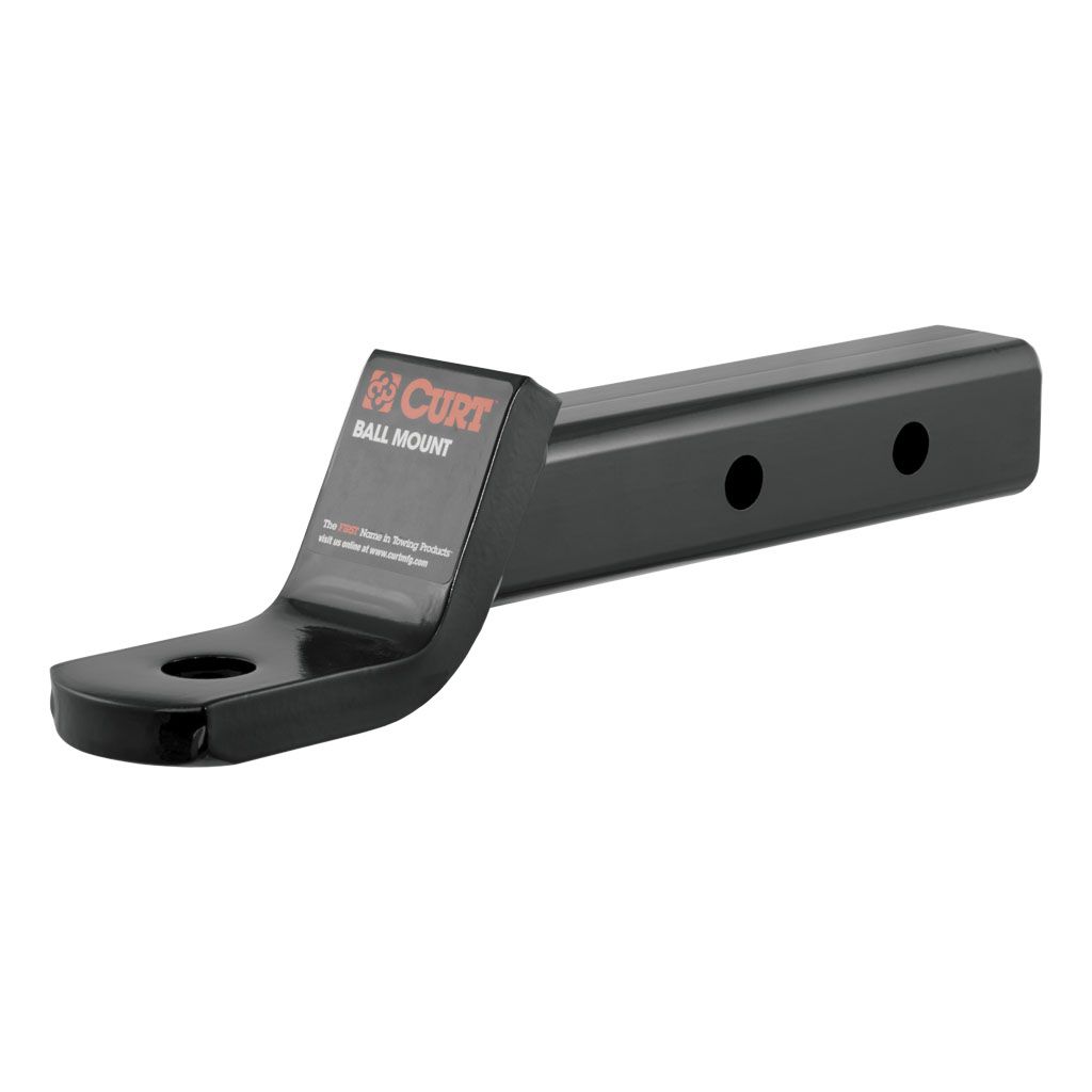 Curt Manufacturing dual-length ball mount hitch with 2-inch shank, 7,500 lbs capacity, adjustable drop, and multiple length options.