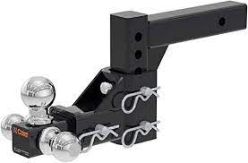 Curt Manufacturing LLC adjustable tri-ball mount hitch with 2-inch shank and multiple ball sizes including 1-7/8, 2, and 2-5/16 inches