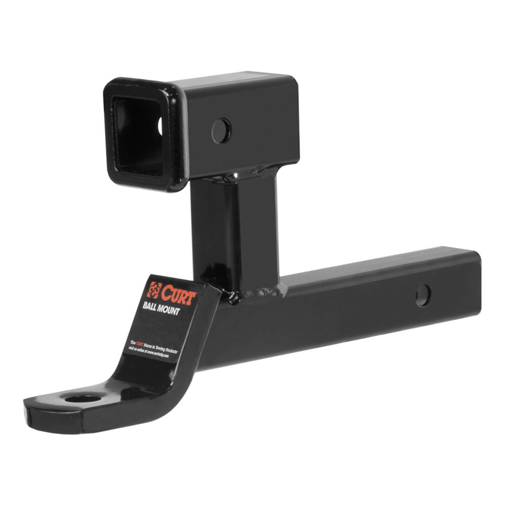 Curt Manufacturing multi-use ball mount hitch with 2-inch shank, 7,500 lbs capacity, 5-13/16 inch rise, and 1-inch ball hole.