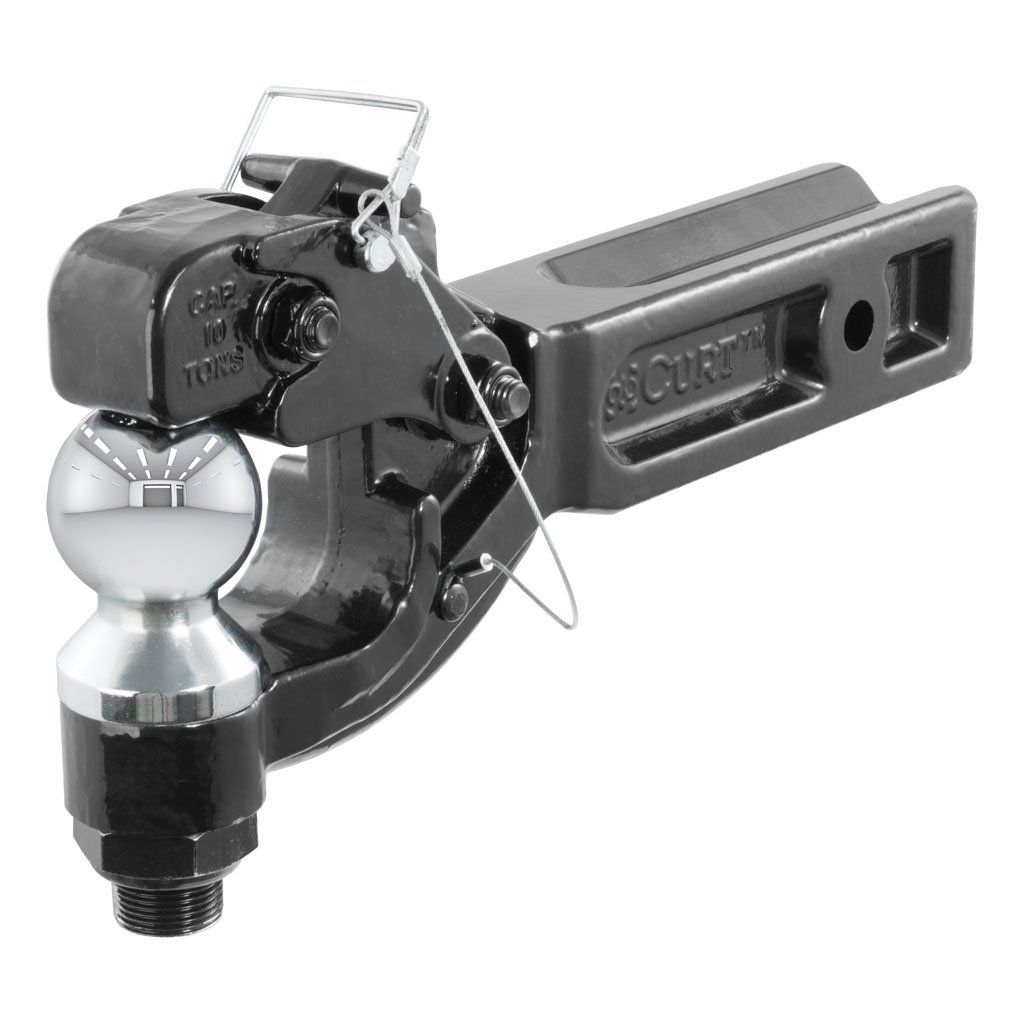 Curt Manufacturing receiver-mount ball and pintle combo hitch with 2-1/2 inch shank and 2-5/16 inch ball for 20,000 lbs.