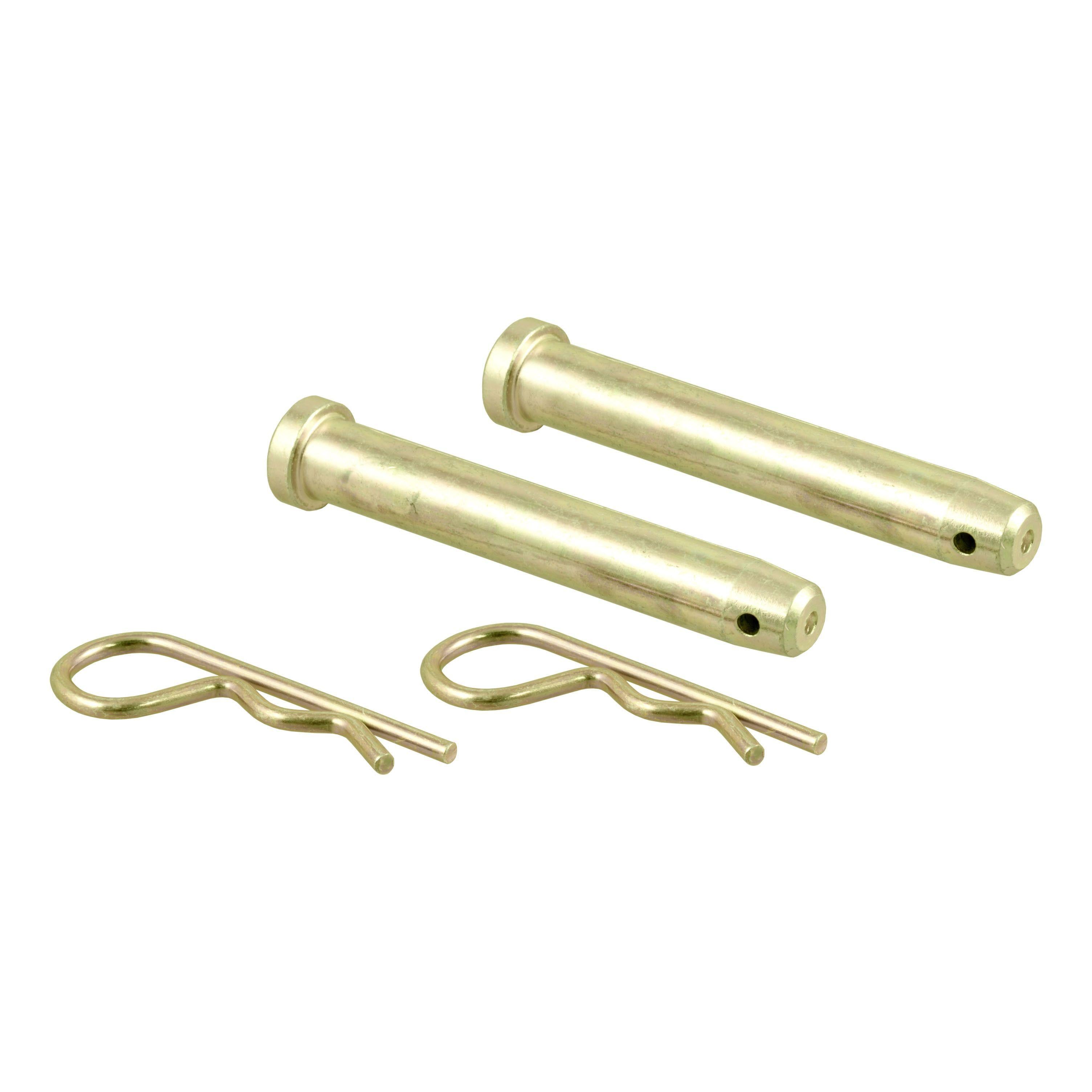 Curt 45925 replacement adjustable channel mount pins for towing accessories, shown in a close-up of the metal pins and mounting channel.