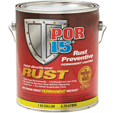 Curt Manufacturing POR-15 45001 gloss black rust preventive paint in a 1-gallon container for trailer accessories.