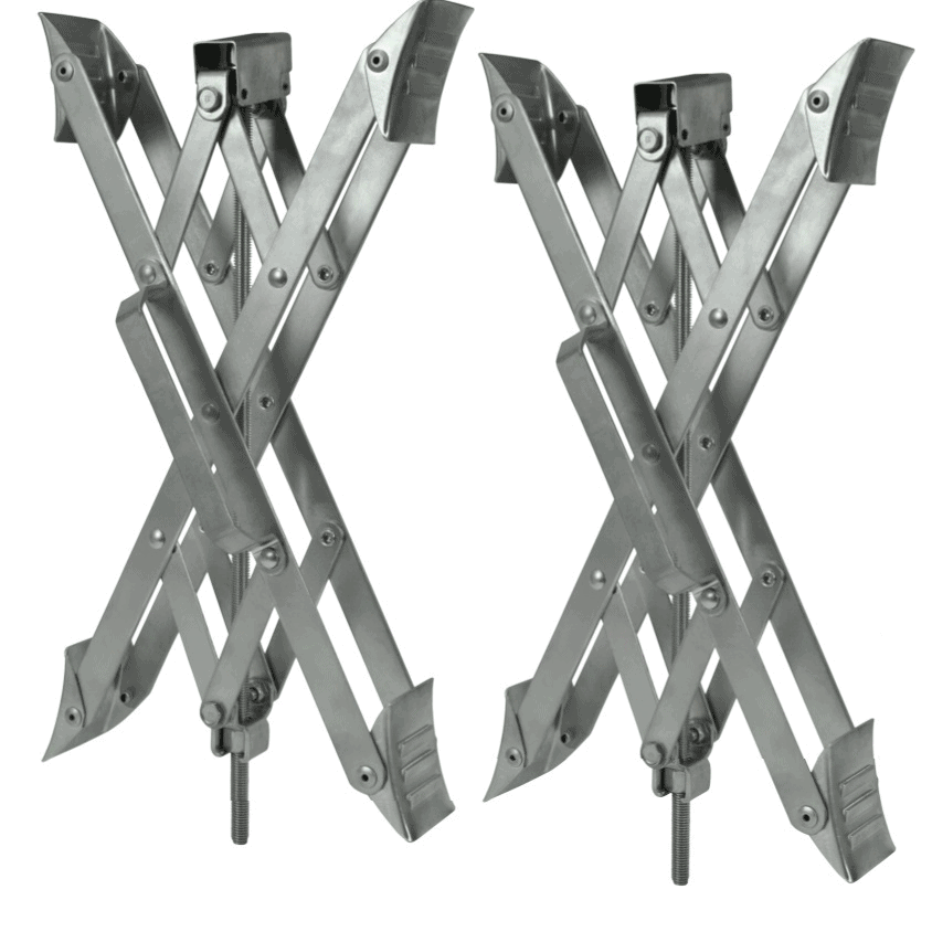 Meyer Distributing Super Grip Chock XL trailer wheel lock in a two-pack, heavy-duty trailer accessories for secure parking.