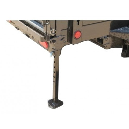 PJ Trailers dump trailer support leg, durable body and frame component for trailer stability and support.