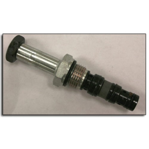 Hydraulics valve 4-way 2-position hex nut by PJ Trailers MFG, Inc., shown with close-up of metal valve component.