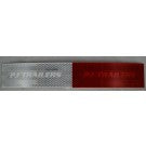 PJ Trailers Reflector Tape Conspicuity R&W for towing safety, visible red and white reflective tape on trailer.