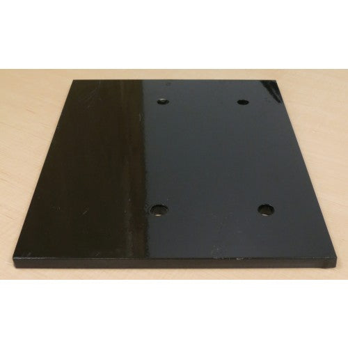 Winch mounting plate for T8 F8 winches by PJ Trailers MFG, Inc., showing a sturdy steel plate for secure winch installation.