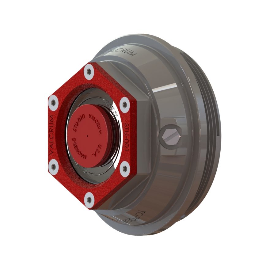 Redneck Trailer Supply VALCRUM ST-350 universal aluminum hub cap for trailer axles, durable axle component with a sleek finish.